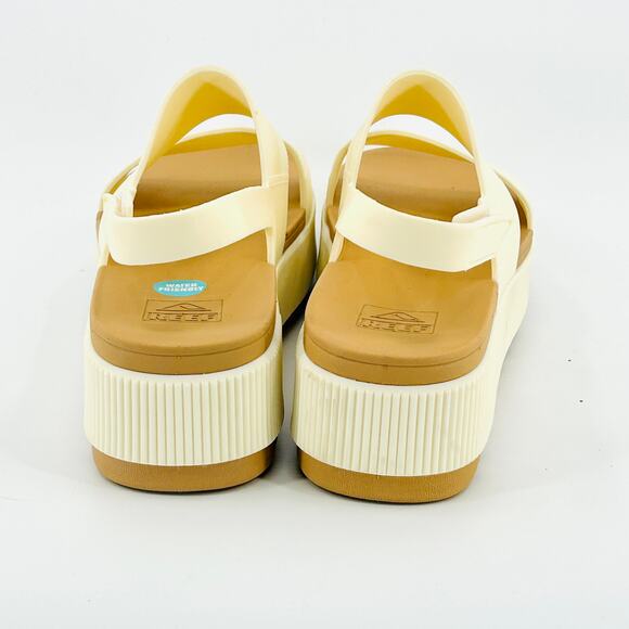 Reef Cream Tan Platform Slingback Rubber Sandals - Picture 6 of 10